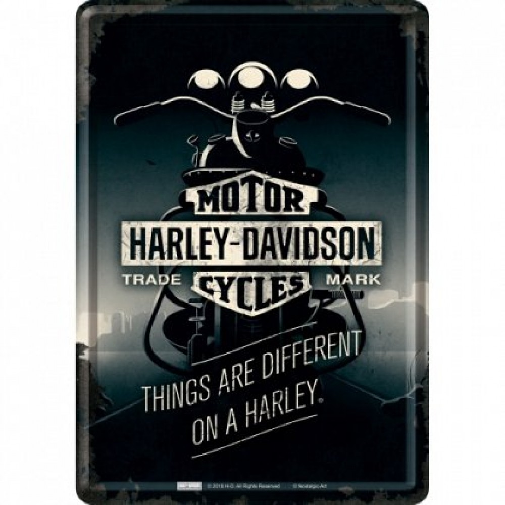 Placa metalica - Harley-Davidson Things are Different - 10x14 cm